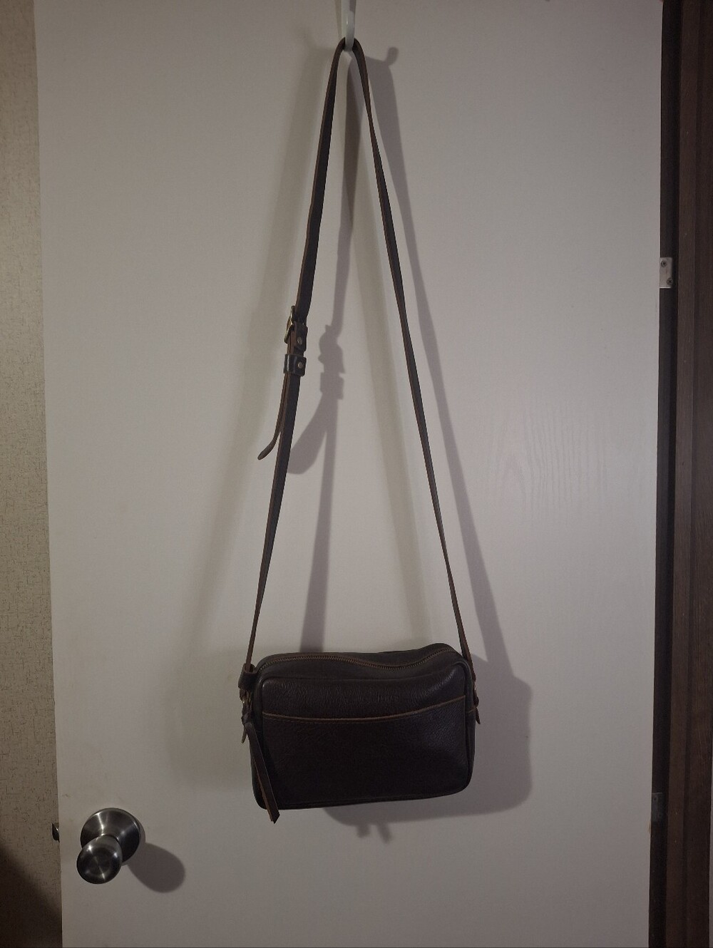 Portland Leather Dark Brown Crossbody Bag